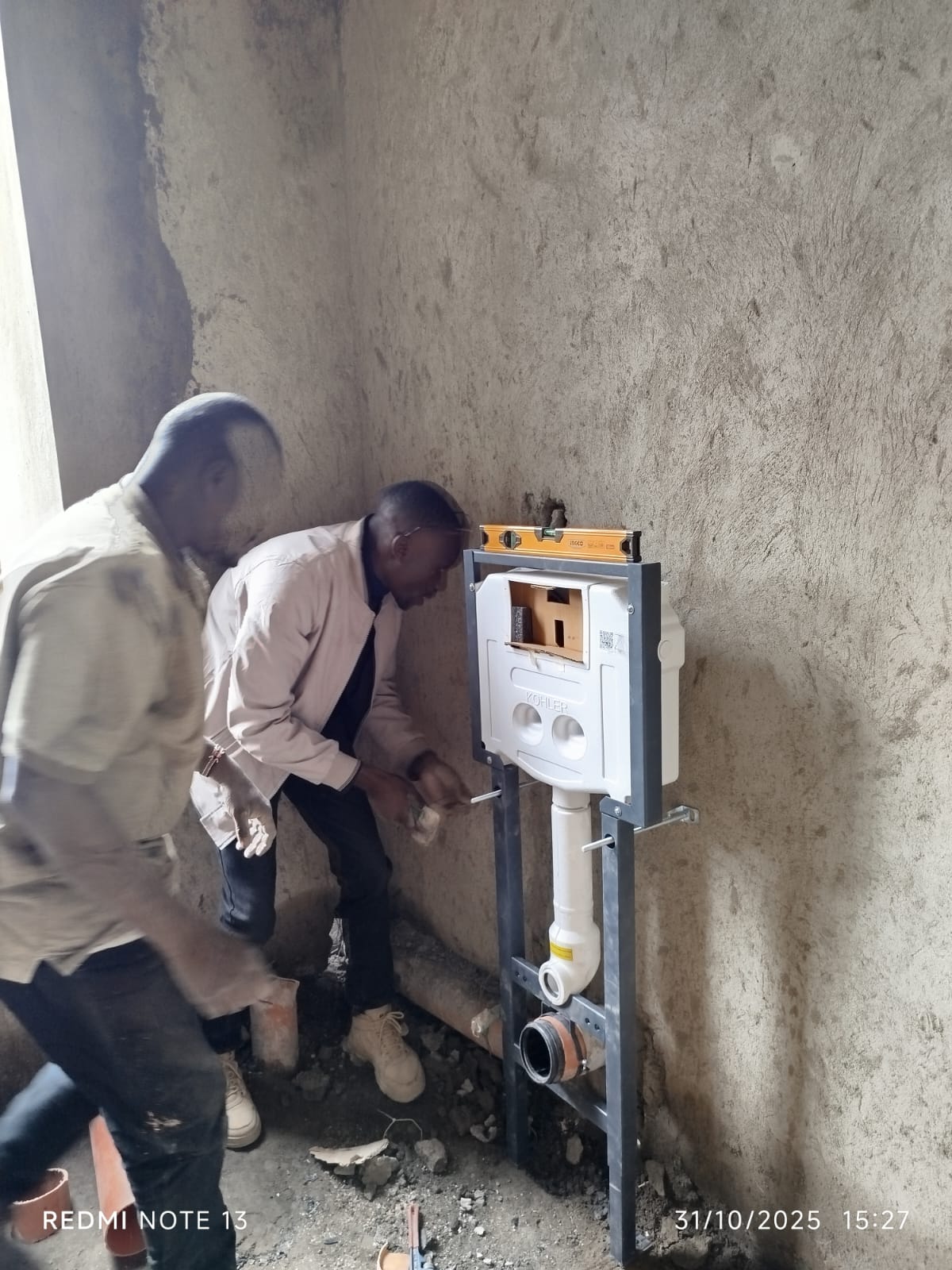 Spirit level precision pipe work Kenya